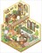 Cute Isometric Room Scene Set, DIY Sticker House, Adorabilities